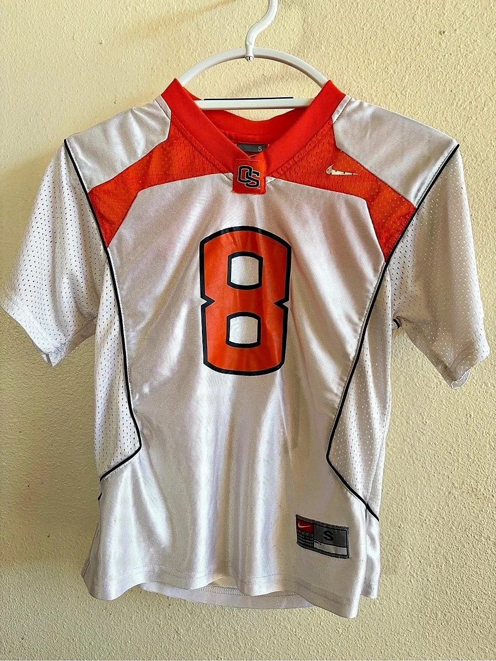 Nike Oregon State Beavers-Boys Small Football Jersey #8 White & Orange